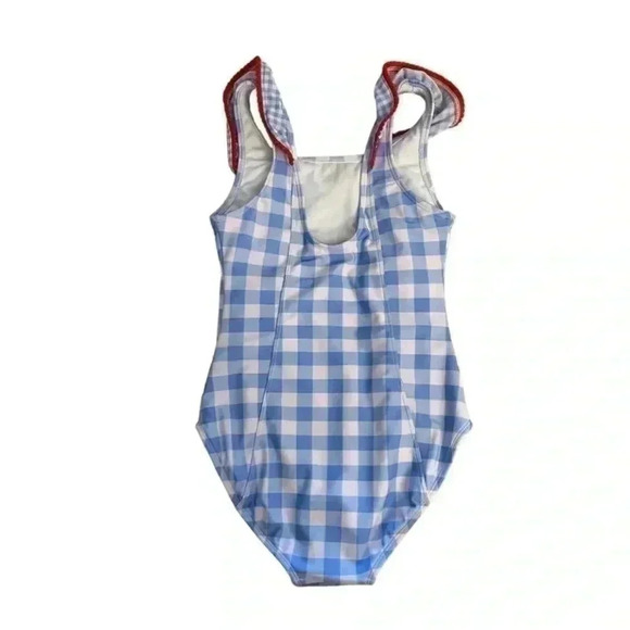 Cat & Jack Wizard of OzDorothy 1 Pc Blue Ruffles Swimming Suit SZ L10/12 - Picture 2 of 8